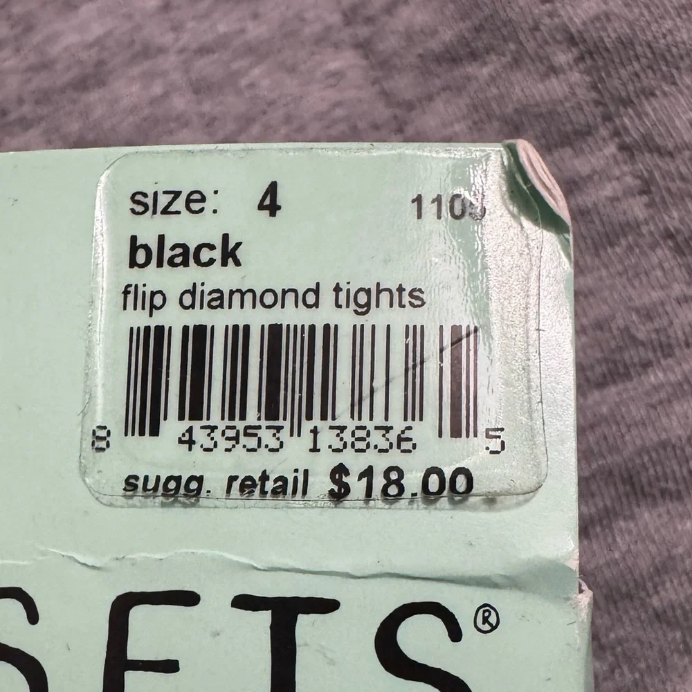 Lot of Assets by Spanx Black Reversible Shaping Tights Flipside Diamond